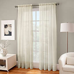 Crushed Voile Sheer 84-Inch Window Curtain Panel in Butter