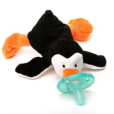 WubbaNub&trade; Size 0-6M Penguin Infant Pacifier in Black/White. View a larger version of this product image.