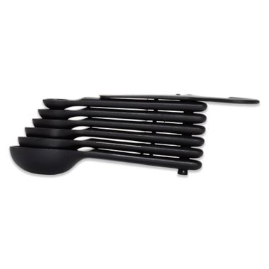 OXO Good Grips&reg; 7-Piece Plastic Measuring Spoons in Black. View a larger version of this product image.