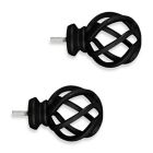 Alternate image 0 for Cambria&reg; Premier Complete Birdcage Finials in Black (Set of 2)
