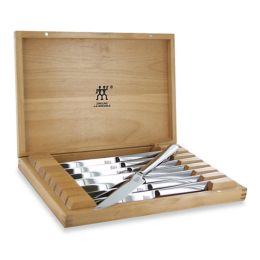 Alternate image 1 for Zwilling® 8-Piece Stainless Steel Steak Knife Set in Presentation Box