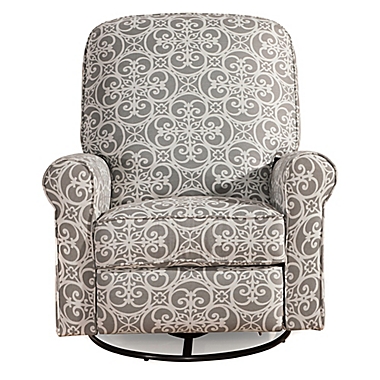 Pulaski Glider Recliner Comfort Chair in Doodles Ash. View a larger version of this product image.