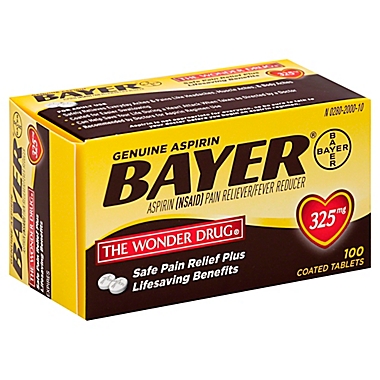 Bayer&reg; 100-Count 325 mg Aspirin Tablets. View a larger version of this product image.