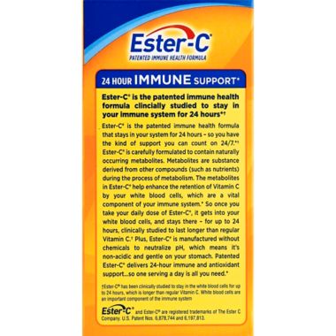 Ester-C&reg; 24 Hour Immune Support 500mg 90-Count Coated Tablets. View a larger version of this product image.