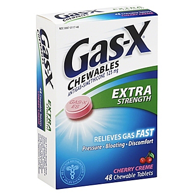 Gas-X&reg; Chewables 48-Count Extra Strength Anti-Gas Tablets in Cherry Cr&egrave;me. View a larger version of this product image.