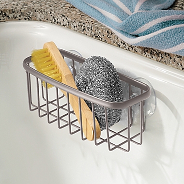 Clear iDesign Kitchen Sink Suction Sponge & Scrubby Center 