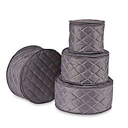 .ORG Quilted 4-Piece Plate Case Set in Grey