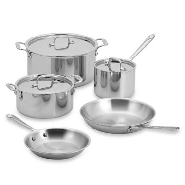 All-Clad D3 Stainless Steel 8-Piece Cookware Set | Bed Bath & Beyond