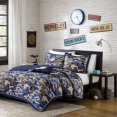 Mi Zone Reagan Animal Printed Twin/Twin XL Comforter Bedding Set in Blue. View a larger version of this product image.