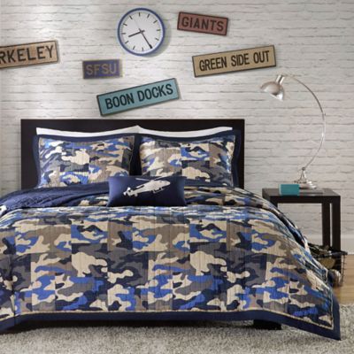 Mi Zone Reagan Animal Printed Full/Queen Comforter Bedding Set in Blue