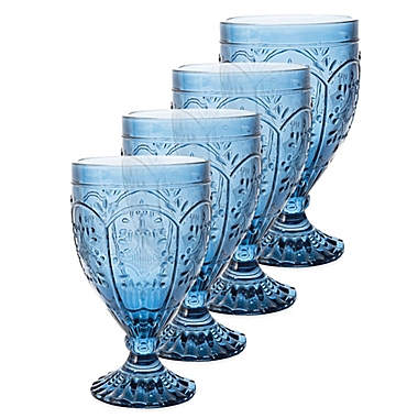 Fitz and Floyd&reg; Trestle Goblets in Indigo (Set of 4). View a larger version of this product image.