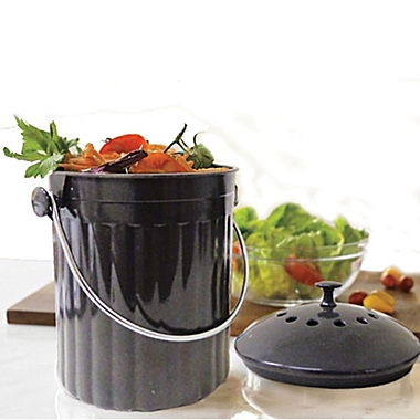 Natural Home&reg; 1-Gallon Moboo Compost Bin in Charcoal. View a larger version of this product image.