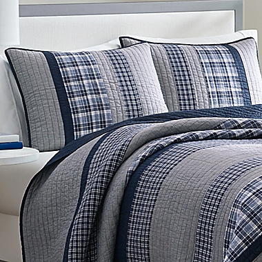 Nautica&reg; Adelson Quilt Standard Pillow Sham in Navy. View a larger version of this product image.