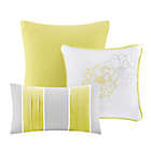 Alternate image 2 for Madison Park Lola 6-Piece King Duvet Cover Set in Yellow/Grey