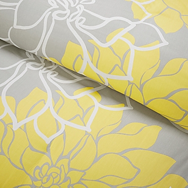 Madison Park Lola 6-Piece King Duvet Cover Set in Yellow/Grey. View a larger version of this product image.