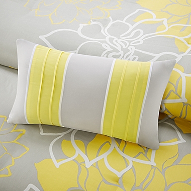 Madison Park Lola 6-Piece King Duvet Cover Set in Yellow/Grey. View a larger version of this product image.