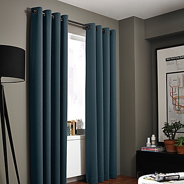 Kenneth Cole Gotham 84-Inch Grommet Room Darkening Window Curtain Panel in Azure (Single). View a larger version of this product image.