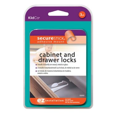 Kidco&reg; Adhesive Mount Cabinet & Drawer Lock (3-Pack). View a larger version of this product image.