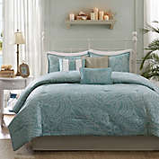 Madison Park Carmel 7-Piece Reversible King Comforter Set in Blue