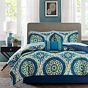 Philadelphia Blue Orange Reversible Comforter Set New Home Bedding by Intima 