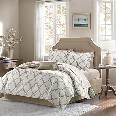 Madison Park Essentials Merritt 9-Piece Reversible King Comforter Set in Taupe. View a larger version of this product image.