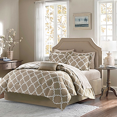 Madison Park Essentials Merritt 9-Piece Reversible King Comforter Set in Taupe. View a larger version of this product image.