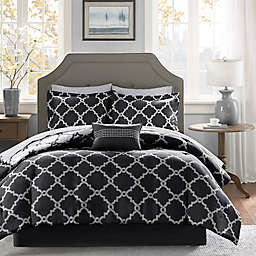 Madison Park Essentials Merritt 9-Piece Reversible Queen Comforter Set in Black