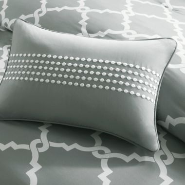 Madison Park Essentials Merritt 9-Piece Reversible Queen Comforter Set in Grey. View a larger version of this product image.
