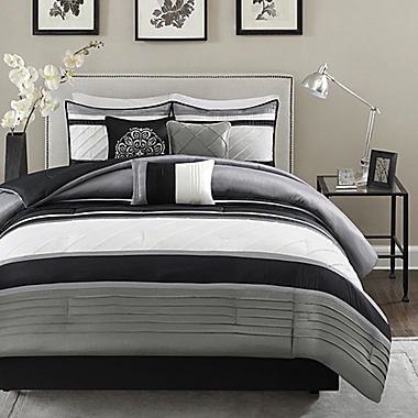 Madison Park Blaire 7-Piece King Comforter Set in Grey. View a larger version of this product image.
