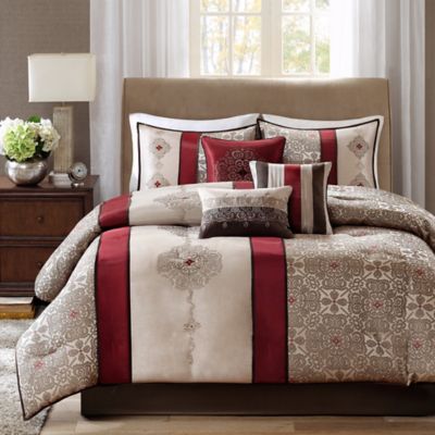 Brown Textured Pr Details about   Madison Park Boone King Size Bed Comforter Set Bed In A Bag 
