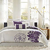 Madison Park Lola 7-Piece Queen Comforter Set in Purple/Grey