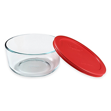 Pyrex&reg; Storage Plus 4-Cup Round Glass Bowl with Cover. View a larger version of this product image.