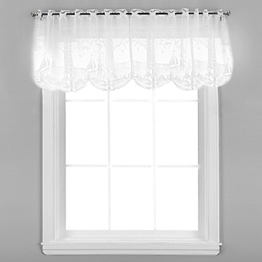 Heritage Lace White LIGHTHOUSE Window Tier 30"L 