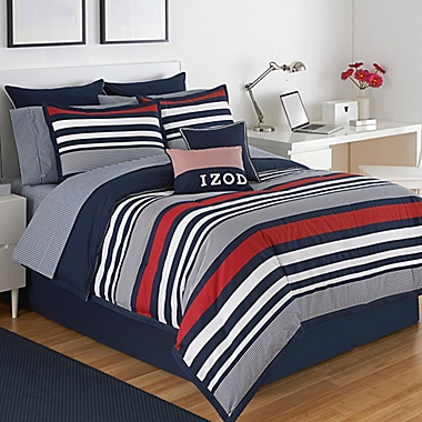 IZOD&reg; Varsity Stripe Reversible Twin Comforter Set. View a larger version of this product image.
