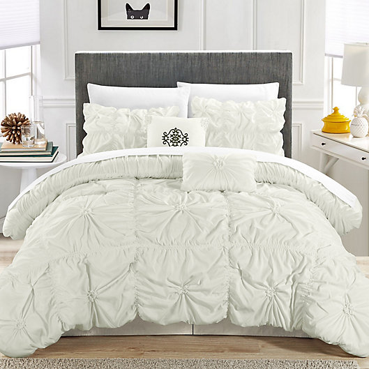 Alternate image 1 for Chic Home Hilton 6-Piece King Comforter Set in White
