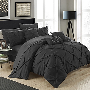 Chic Home Salvatore 10-Piece King Comforter Set in Black. View a larger version of this product image.