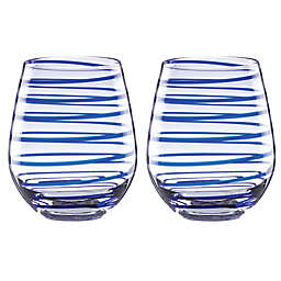 kate spade new york Charlotte Street™ Stemless Wine Glasses (Set of 2)