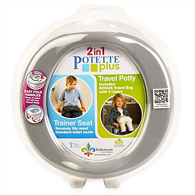 Potette Plus 2-in-1 Travel Potty and Trainer Seat in Grey. View a larger version of this product image.