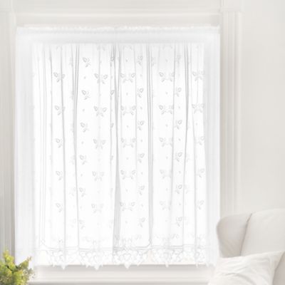 45 by 96 White Heritage Lace Bee Panel with Trim