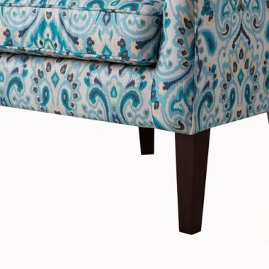 Madison Park Carissa Shelter Wing Chair in Blue/Yellow. View a larger version of this product image.