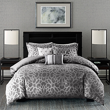 Madison Park 7-Piece Carlow King Comforter Set in Grey. View a larger version of this product image.