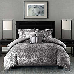 Madison Park 7-Piece Carlow Queen Comforter Set in Grey