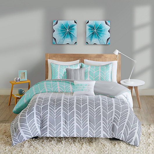 Intelligent Design Adel Twin Xl, Aqua Twin Bed Comforter