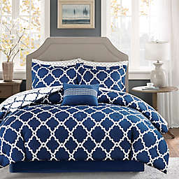 Madison Park Essentials Merritt 9-Piece Reversible King Comforter Set in Navy