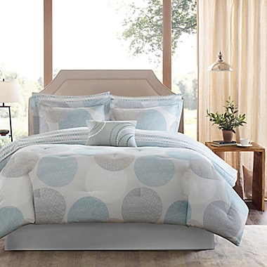 Madison Park Essentials Knowles 9-Piece King Comforter Set in Aqua. View a larger version of this product image.