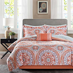Madison Park Essentials Serenity 7-Piece Twin Comforter Set in Coral