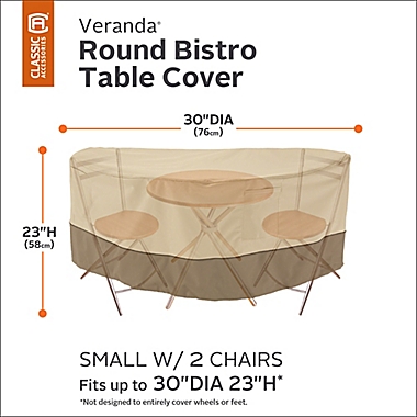 Classic Accessories&reg; Veranda 30-Inch Outdoor Round Bistro Table with 2 Chairs Cover. View a larger version of this product image.