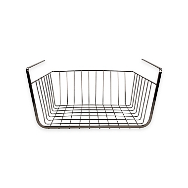 Home Basics&reg; Small Under Shelf Wire Basket in Onyx. View a larger version of this product image.