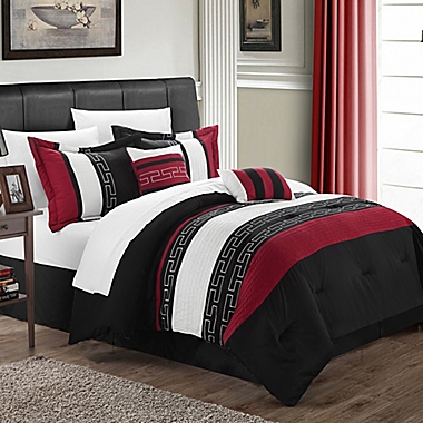 Chic Home Coralie 10-Piece Queen Comforter Set in Black. View a larger version of this product image.