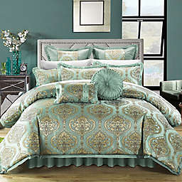 Chic Home Ricci 9-Piece Queen Comforter Set in Blue